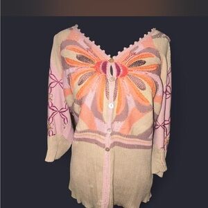 Women's Multicolor V-Neck Sweater